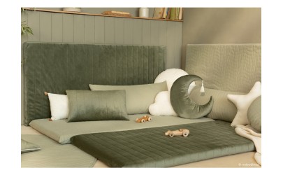 Zanzibar Velvet Mattress olive green Nobodinoz Petit-Toi