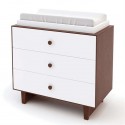 Commode Merlin blanc 3 tiroirs - Noyer - Petit Toi