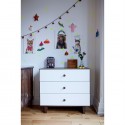 Commode Merlin blanc 3 tiroirs - Noyer - Petit Toi