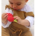 Natural rubber teething baby toy Raspberry | Petit Toi - Lausanne