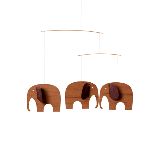 Mobile suspendu – Éléphants mini bois