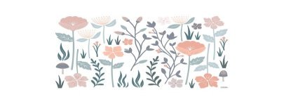 Planche de stickers muraux - Grandes Fleurs jardin