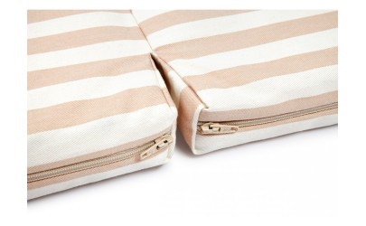 Bebop foldable floor mat taupe stripes natural Nobodinoz Petit-Toi