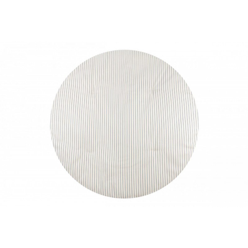 round playmat fluffly blue stripes natural Nobodinoz Petit-Toi