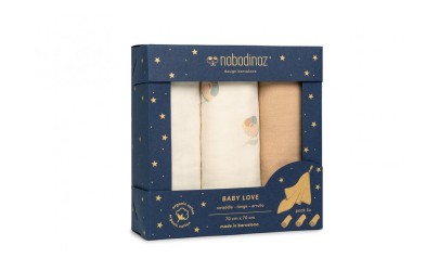 Box 3 Baby Love Swaddles Pack - Blossom