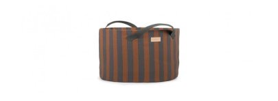 Sac à Jouets Majestic - Blue Brown Stripes - Petit Toi Lausanne