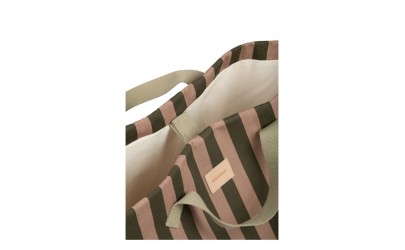 Majestic Toybag - Green Taupe Stripes - Petit Toi Lausanne