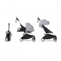 YOYO3 Evolutive Stroller - Newborn and 6+ Grey Stone, white frame