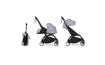 Poussette YOYO3 Évolutive - 0+ et 6+  Stone, châssis noir - Petit Toi