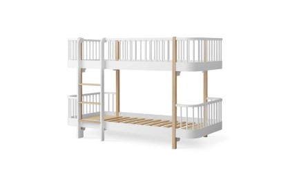 Low bunk bed - Wood original - white/oak
